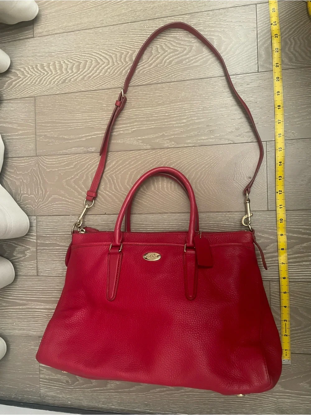 Coach Women's Red Leather Handbag - COACH